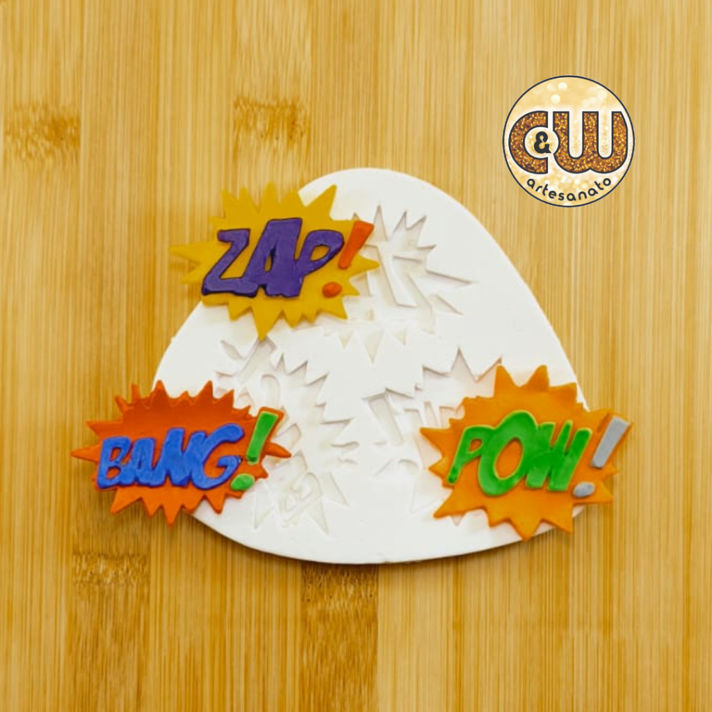 Molde de Silicone Som de Luta Super Heróis Confeitaria e Artesanato em Oferta na Shopee