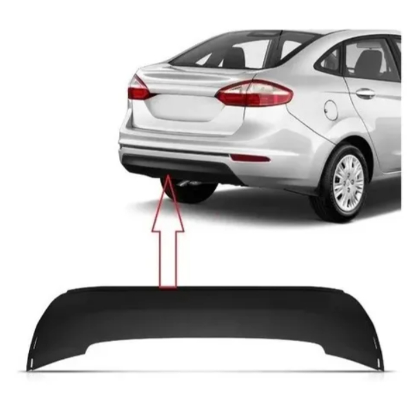 Spoiler Moldura Traseiro New Fiesta Sedan 2013 2014 2015 2016 2017 Preto