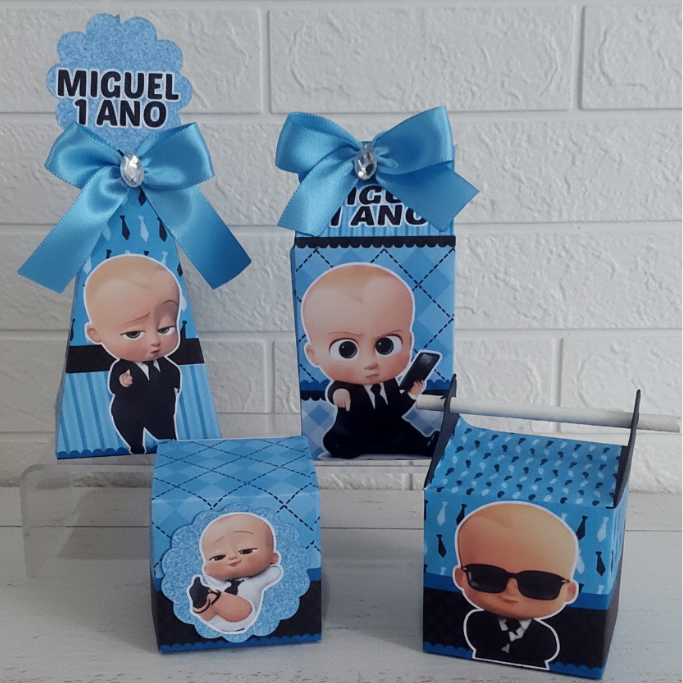 Kit Caixinhas Personalizadas Poderoso Chefinho Lembrançinha Festa