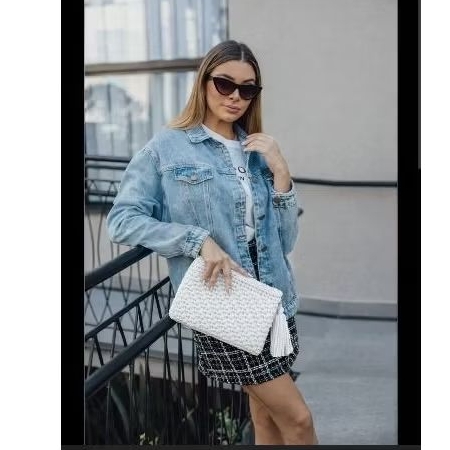 Bolsa de Mão Clutch Casamento Festa Fio de Malha