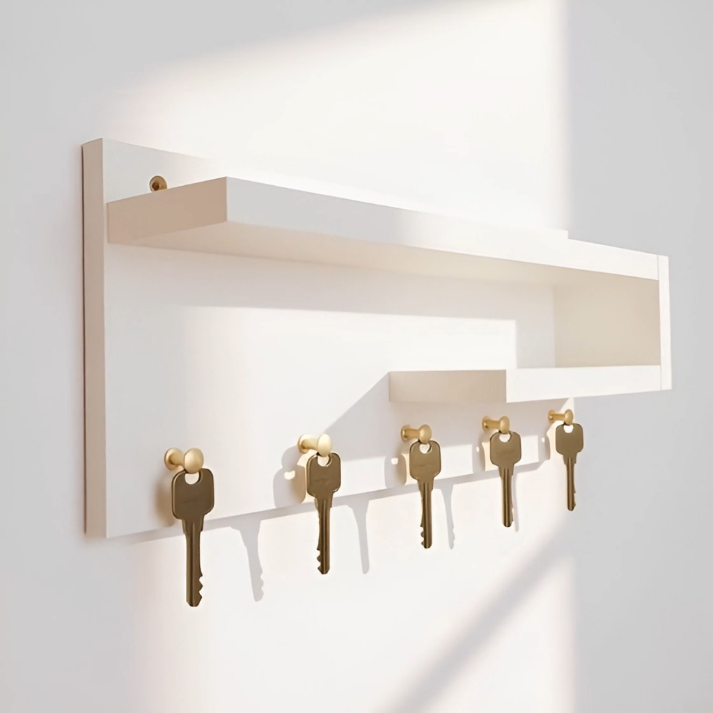 Suporte Porta Chaves Parede Multiuso Organizador Decorativo branco