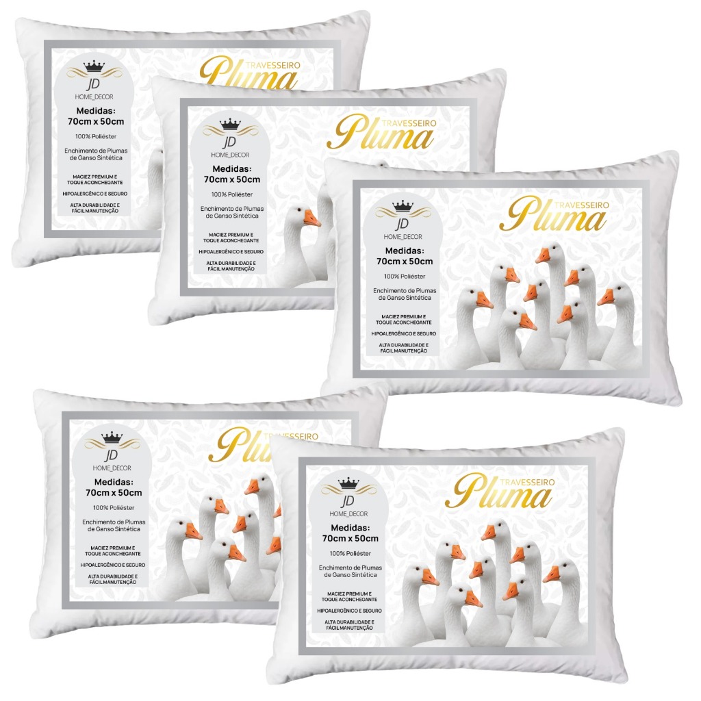 Travesseiros Penas E Plumas De Ganso Anti Alergico Material Sintético