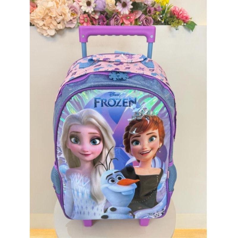 Mochila de Rodinhas Escolar da Disney Frozen Holográfico