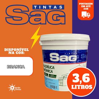 Tinta acrílica interna Branco Neve 3,6l Economica SAG Paredes Secagem Rapida Litros  Parede áreas em Oferta na Shopee