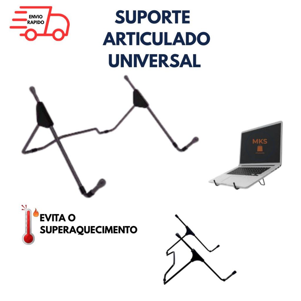 Suporte Notebook Dobrável Ergonômico Antiderrapante Portátil Base Ventilada Resistente Universal