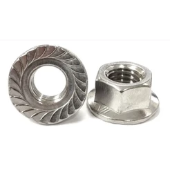 Porca Flangeada Sextavada Dentada M8 Inox