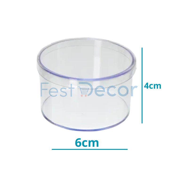 Kit Caixinha Redonda Acrilica 6x4 - 20 unidades - para decoraçao de festas - lembrancinhas de festas em Oferta na Shopee