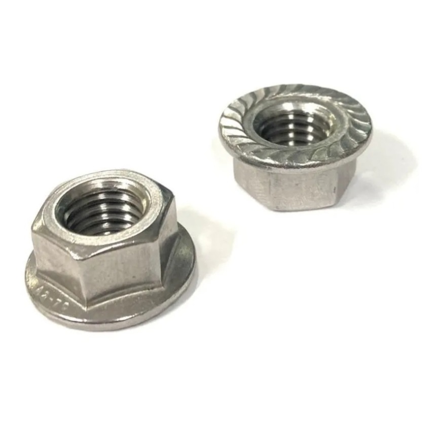 Porca Flangeada Sextavada Dentada M12 Inox