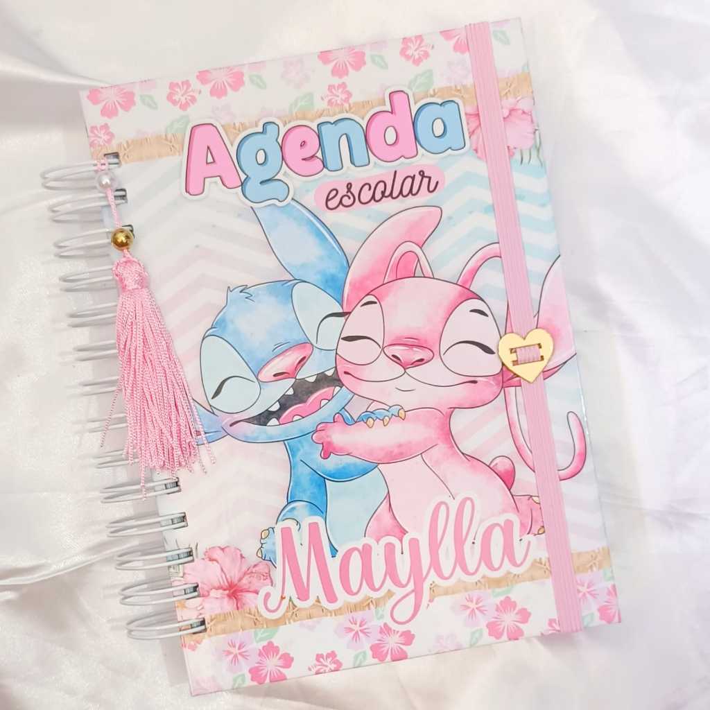 Agenda Stitch, Agenda Stitch e angel, Agenda personalizada Stitch, Agenda escolar personalizada Stitch, Agenda escolar em Oferta na Shopee