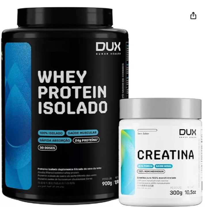 Kit Whey Dux Isolado 900g Creatina 300g Dux Nutrition