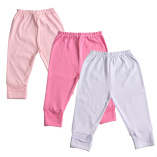 KIT 3 PÇS  Calça / Mijão Bebê / Culote Suedine Pé Reversível 100% Algodão em Oferta na Shopee