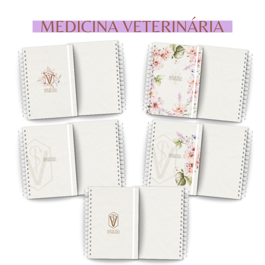Caderno Personalizado Profissão Medicina Veterinária A5 | Nome na Capa, 100/200 Páginas, Presente Criativo e Exclusivo