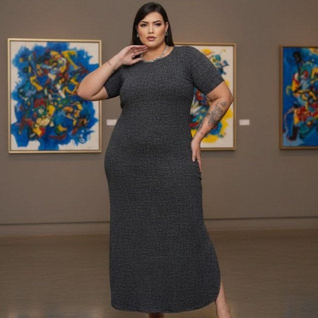 Vestido Feminino Longo Pus size Moda Evangelica Festa Verão Casual Elegante Preto Versátil 44 ao 58 em Oferta na Shopee