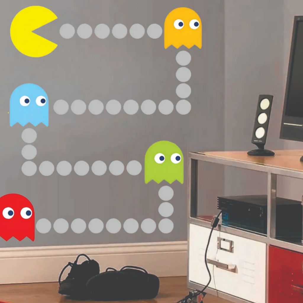 Kit de Adesivos para parede decorativo Game Pac Man Come Come