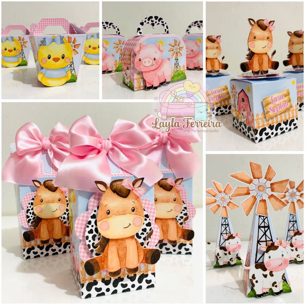 Kit Festa Fazendinha Menina | Personalizados | Lembrancinhas | Aniversário