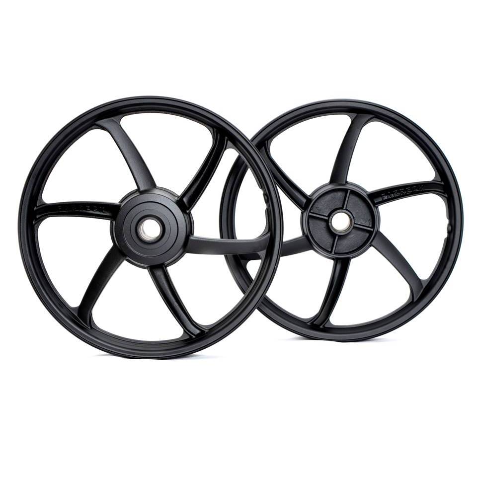 Par de rodas liga leve modelo 6 palitos para Crypton T115 modelo 2015 K freio tambor  nas duas rodas