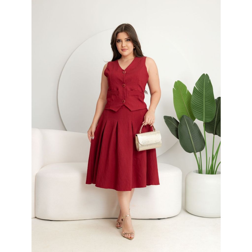 CONJUNTO COLETE E SAIA EM ALFAIATARIA MARRANTE MODA MODESTA FEMENINO E EVENGELICO em Oferta na Shopee