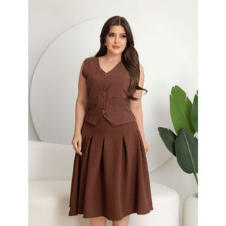 COLETE EM ALFAIATARIA MARRANTE BOTOES FORRADO MODA FEMENINO em Oferta na Shopee