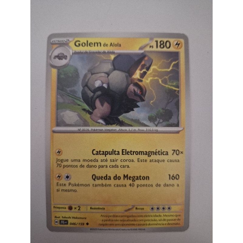 carta Golem de alola pokemon Amigos de jornada.