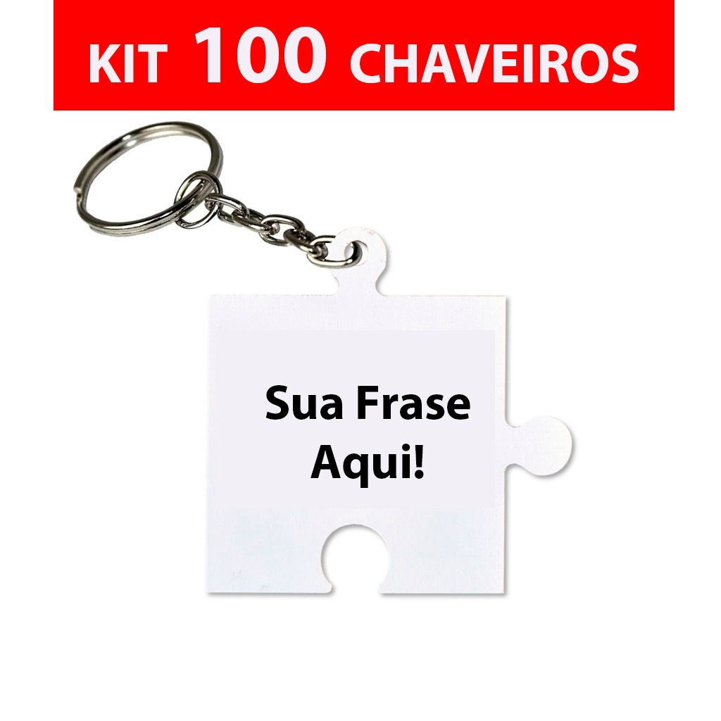 Chaveiros PERSONALIZADO Peça Quebra-Cabeça MDF Branco Kit 10, 30, 50, 100 lembrancinhas Religiosas