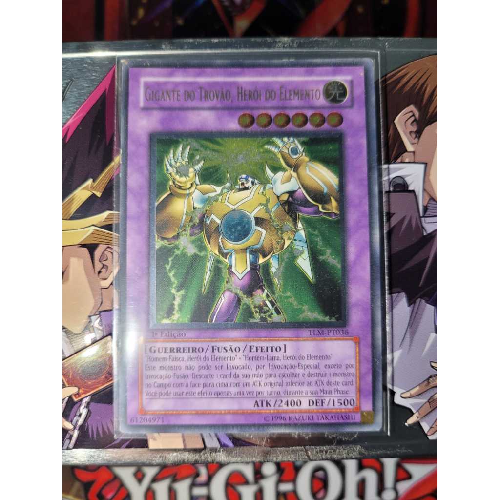 Gigante do Trovão, o HERÓI do Elemento - Raridade ULTIMATE. Carta de 2005 - Yugioh! Original Konami.