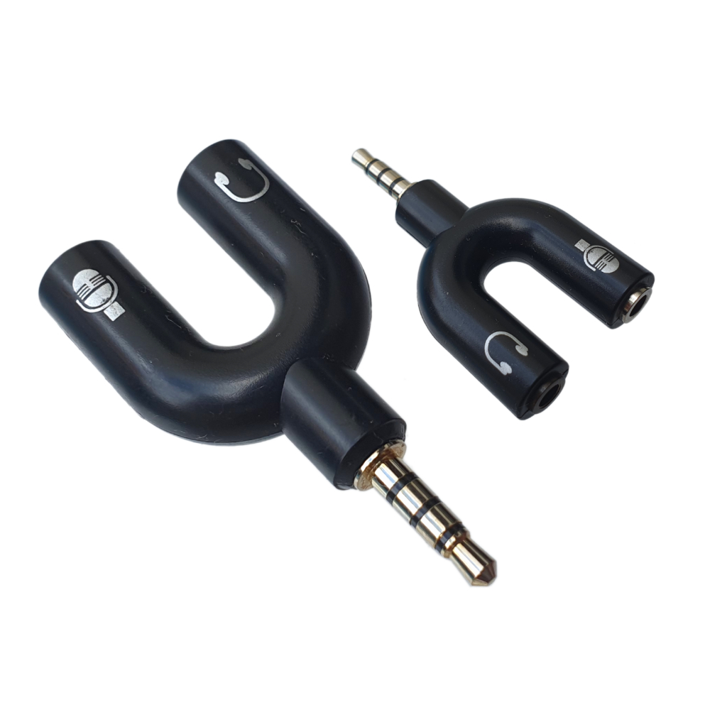 Adaptador Y 2 Jack P2 x P2 4C. Divisor/ Integrador de fone e microfone
