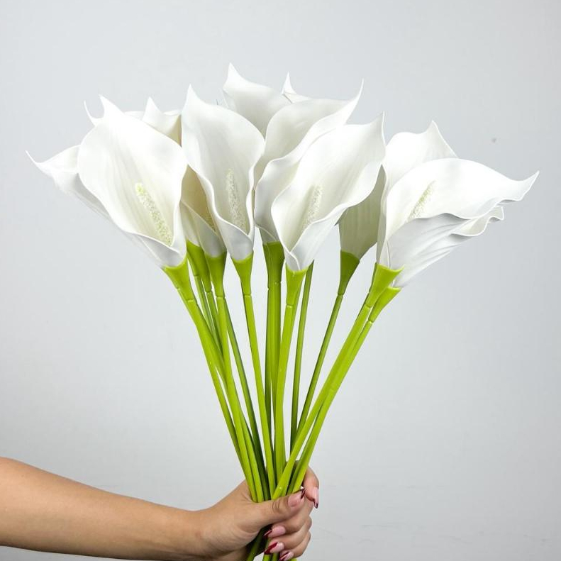 Kit 5 a 20 Copo de Leite Artificial Emborrachado Toque Real Decorar Arranjo Casa Casamento - HJ803052 M