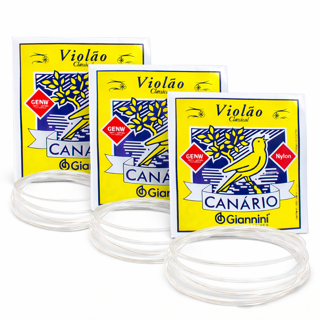KIT 3 JOGO DE CORDAS GIANNINI P/ VIOLÃO NYLON GENW CANÁRINHO