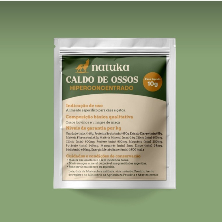 Caldo de Ossos Bovino 10g Para Suplementação Cachorro Gato - Natuka em Oferta na Shopee