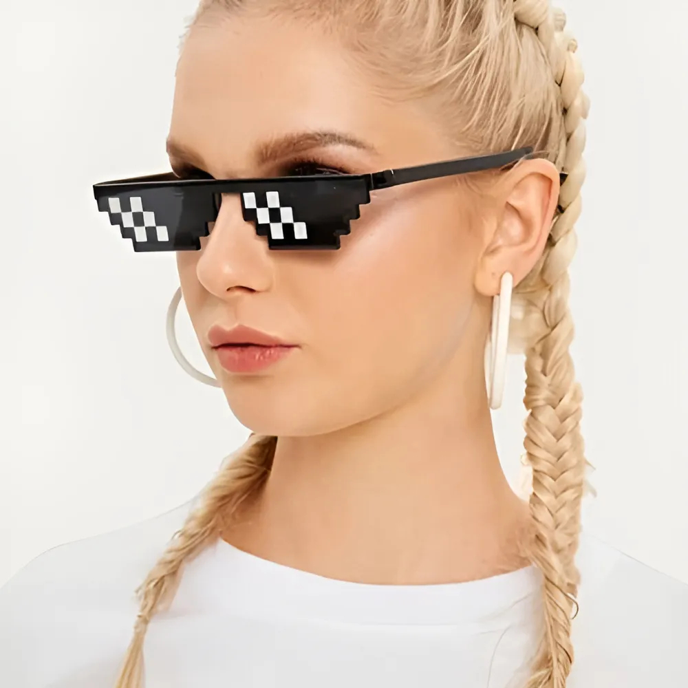 Óculos de Sol Thug Life Preto Meme Festa Mito Retrô Unissex em Oferta na Shopee
