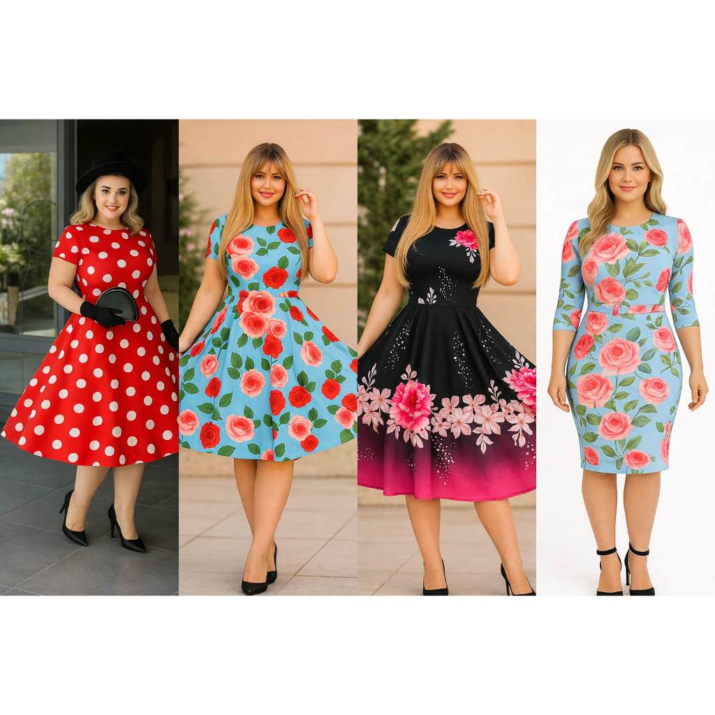 Vestido Estampado Moda Evangélica Gospel Floral Flores Plus Size Roupa Social Rodado Soltinho Festa Midi