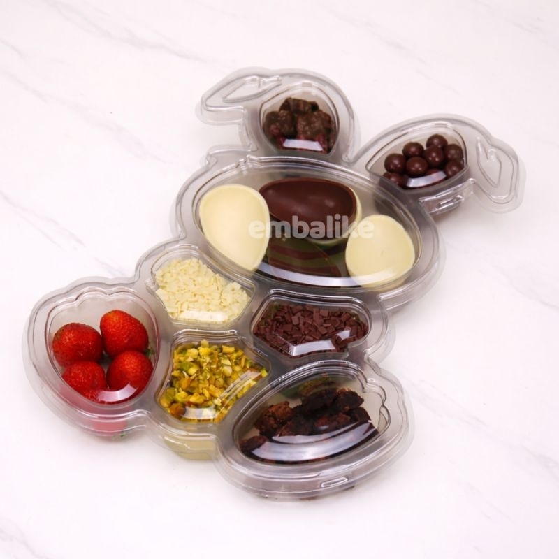 Petisqueira Coelho da Páscoa Com Tampa Petiscoelho Coração Presente Doces Brigadeiro EMBAL...