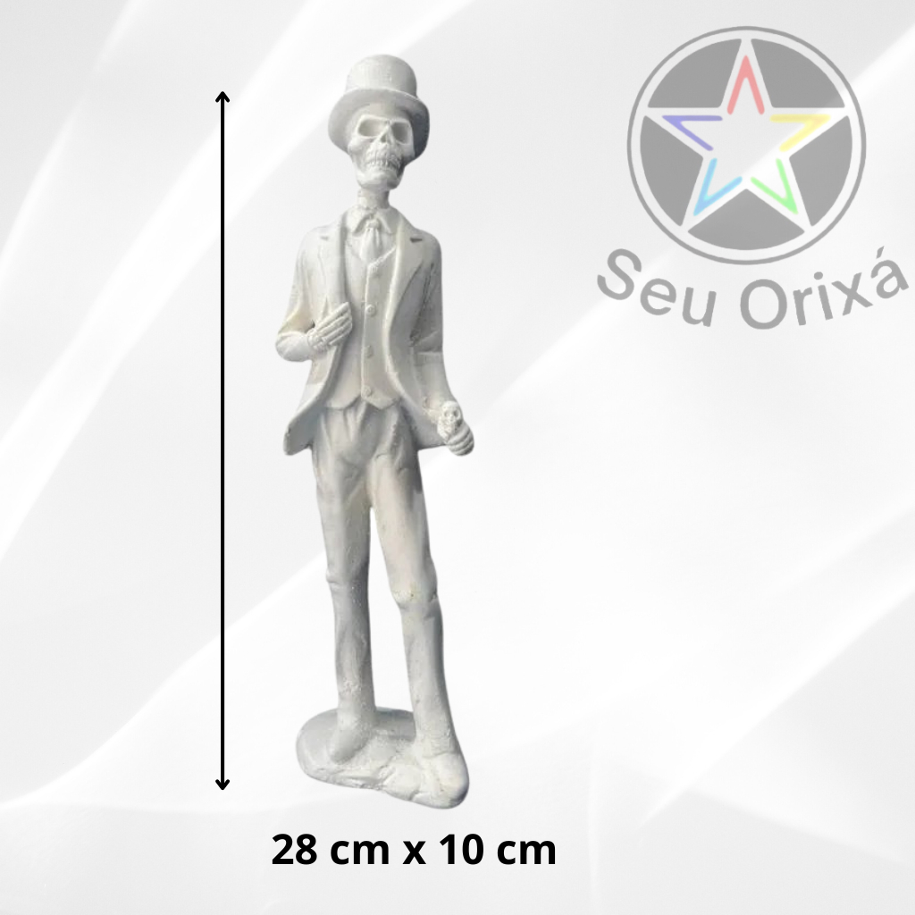 Imagem em Gesso Orixás Exu Caveira 28x08 cm umbanda