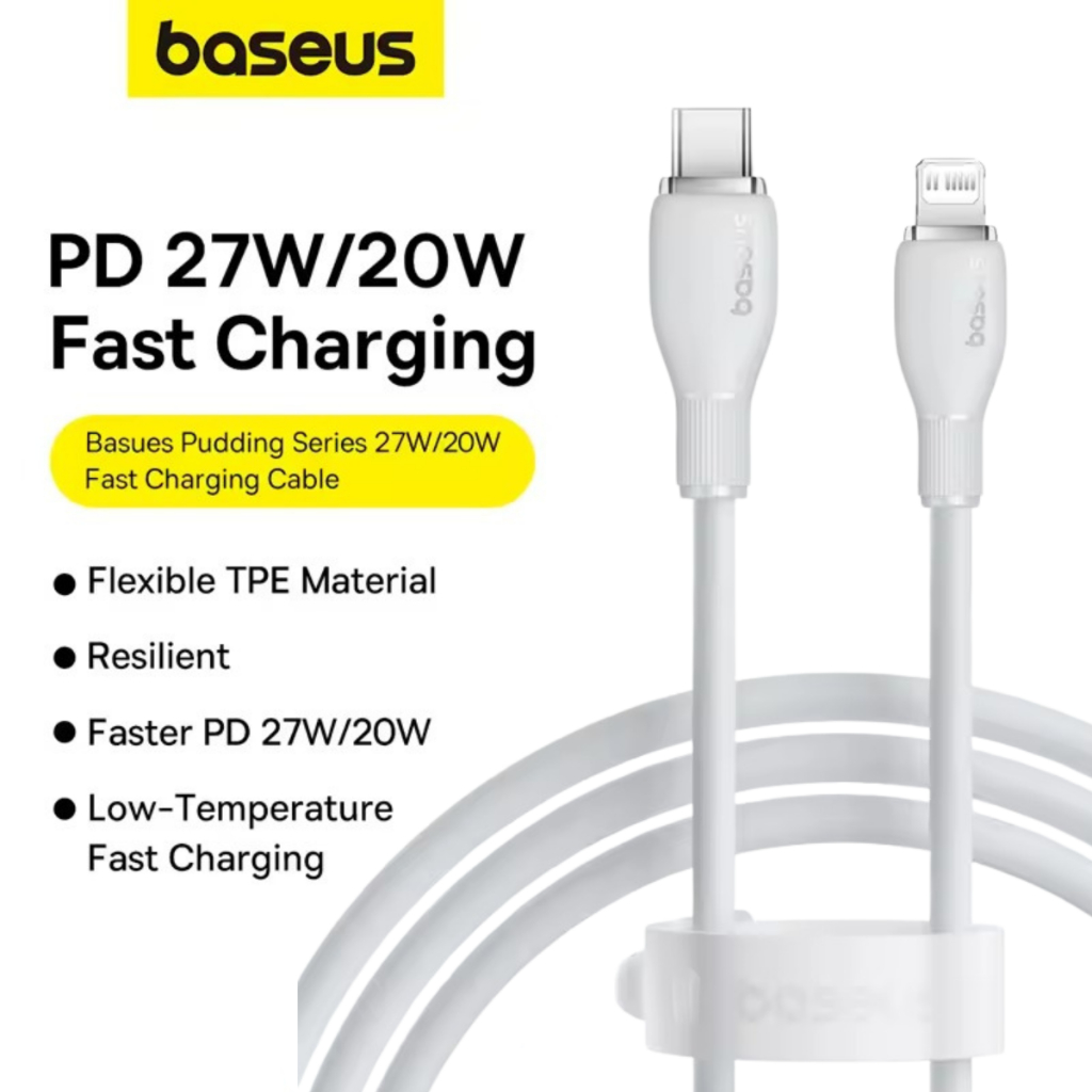 Cabo Iphone Baseus Tipo-C Lightning Pd 20W 27W 1,2 Metros Carregamento Rápido Turbo