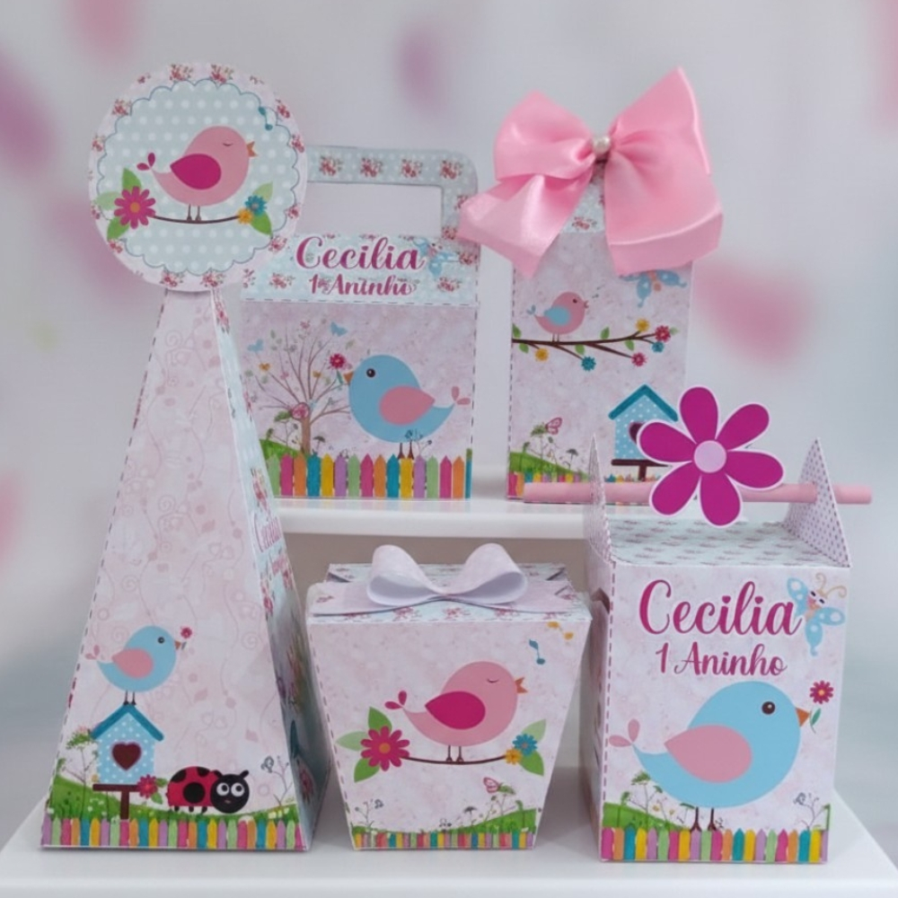 Kit Festa Jardim Encantado Personalizado | Lembrancinha Jardim Encantado Pegue e Monte Caixinhas Personalizadas Infantil