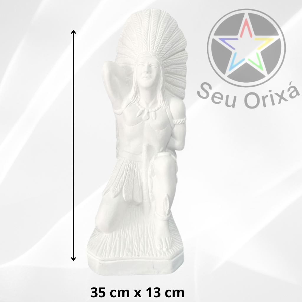 Imagem em Gesso Orixás Oxossi Índio Caboclo umbanda 35x13