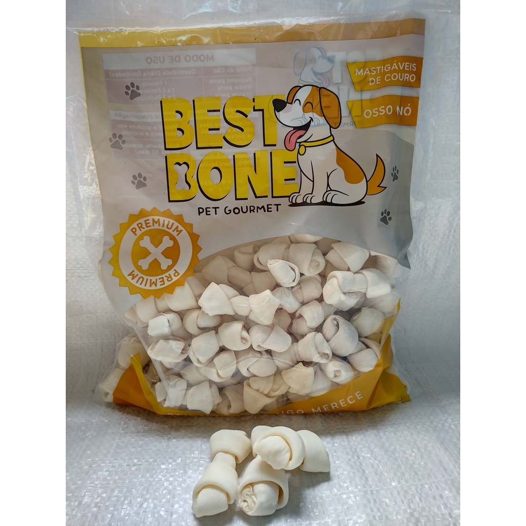 OSSO NÓ NATURAL PETISCO BEST BONE 1KG - DIVERSOS TAMANHOS