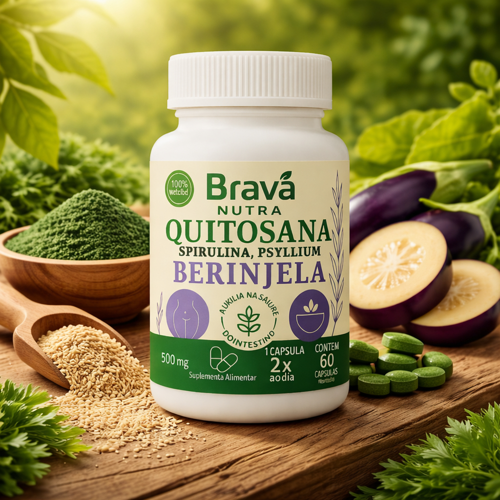 Quitosana + Spirulina + Psyllium + Berinjela 500mg 60 Cápsulas – Envio Imediato em Oferta na Shopee
