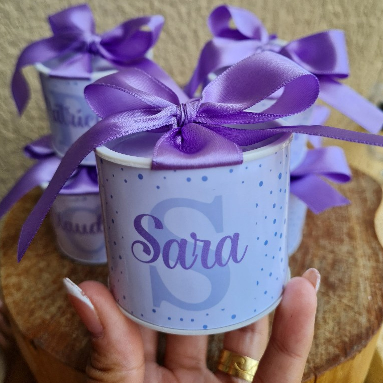 Kit Tubolatas Personalizadas MATERNIDADE | Lembrancinha Casamento | Aniversário | Chá de Bebê | 5x6 - LILÁS