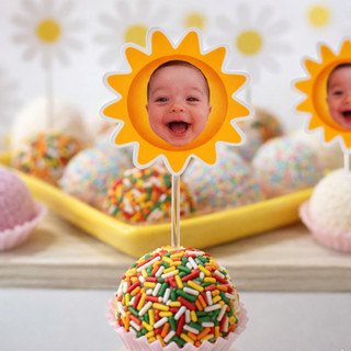 Envio Super Rápido - 30 toppers para docinhos carinha sol  - Decoração de docinhos - Festa 1 foto só