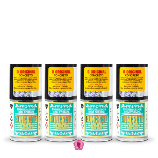 Kit 4 Bases Concreto Endurecedor Sos Unhas Top Beauty