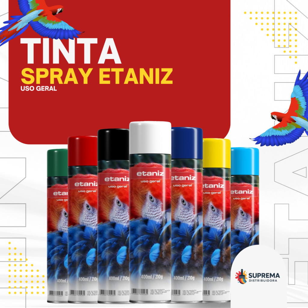 Tinta Spray Profissional Uso Geral Multiuso Automotiva Etaniz 400ML em Oferta na Shopee