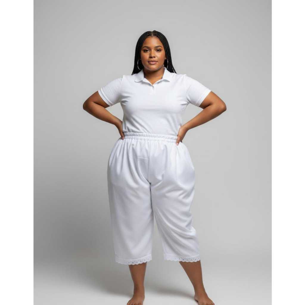 Calça Branca Plus Size Umbanda Candomblé Calçolão do 34 ao 66