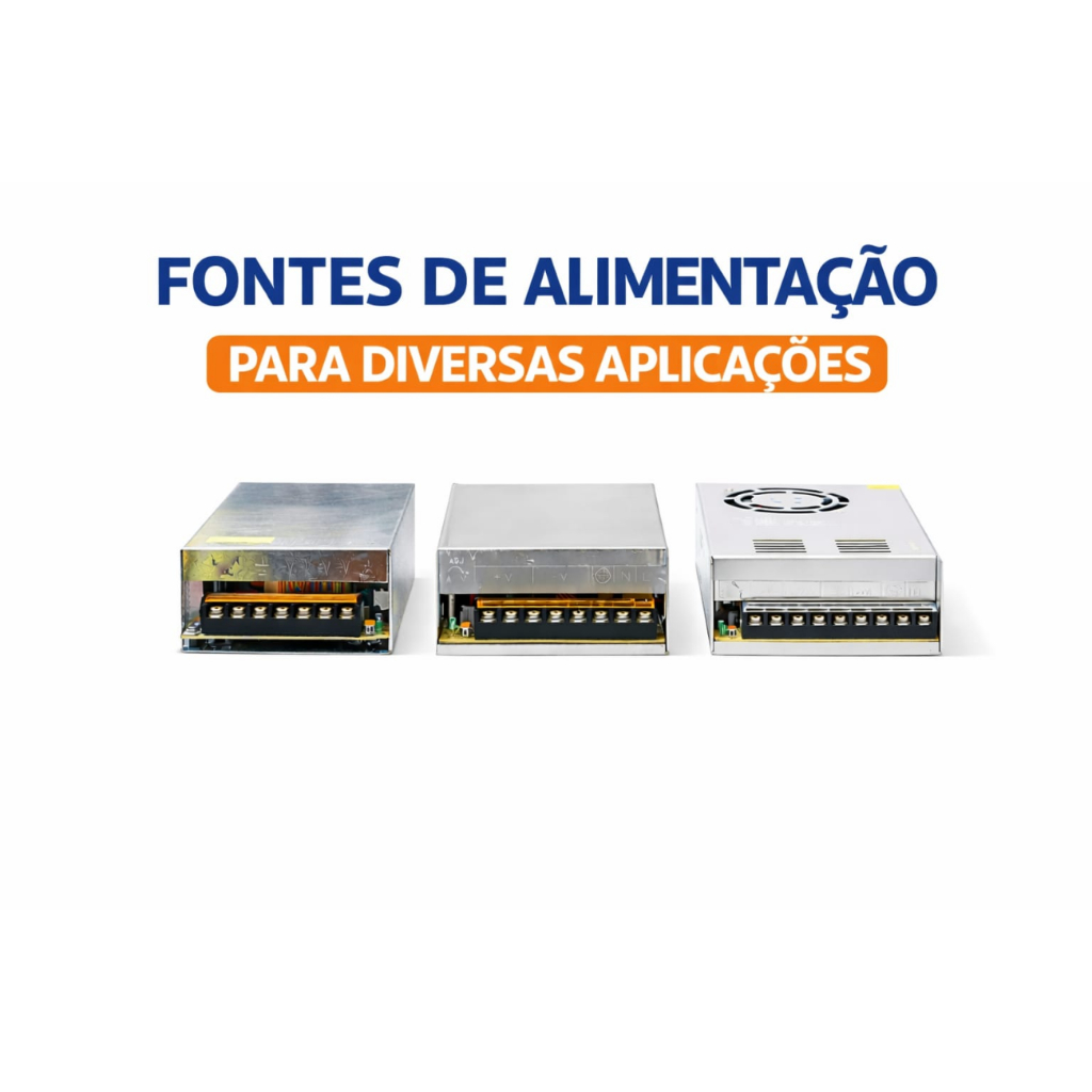 Fonte Chaveada Colméia 12V Bivolt 240W 360W 600W 20A 30A 50A para LED CFTV Som Automotivo