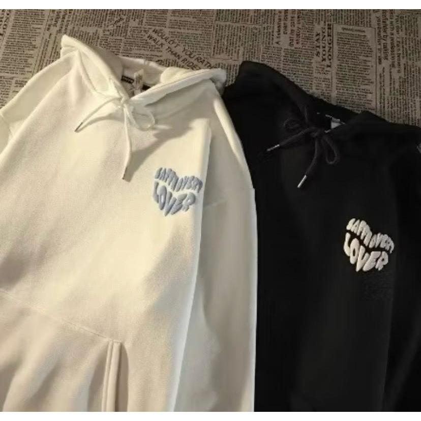 Blusa de Frio Casaco Moletom Americano de Alta Rua Amor Solto Versátil Moda