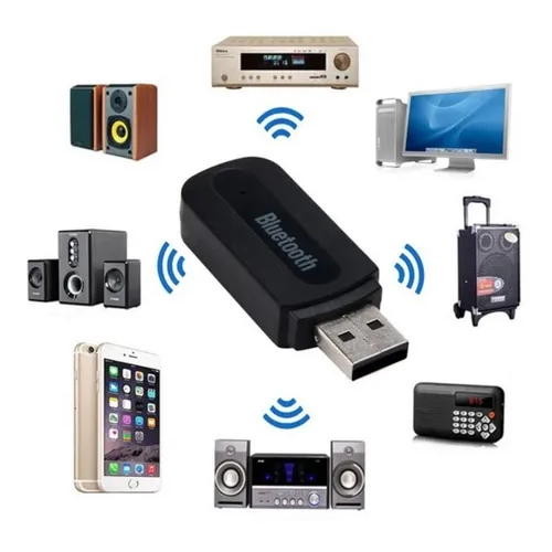Kit Bluetooth Universal USB, Com Saída Auxiliar P2, Áudio Stereo - PRETO