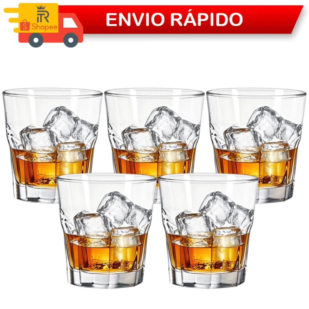 Jogo 5 Copos de Shot 45ml Casa Blanca Bebidas Tequila Whisky Mini Copo Bar restaurantes Drinks Casa