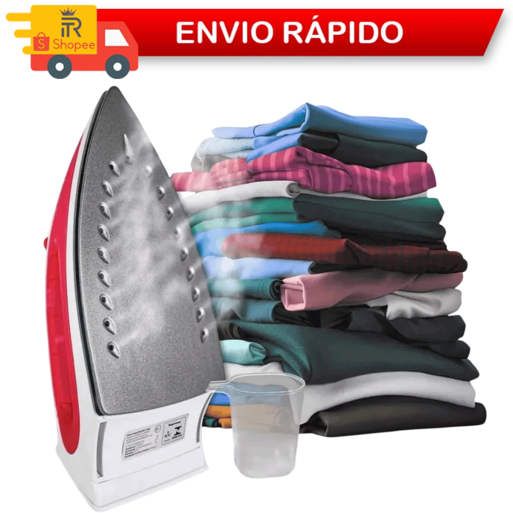 Ferro De Passar À Vapor Spray Roupa Camisa Camiseta Blusa Base Revestida Antiaderente 1300W - Kian em Oferta na Shopee