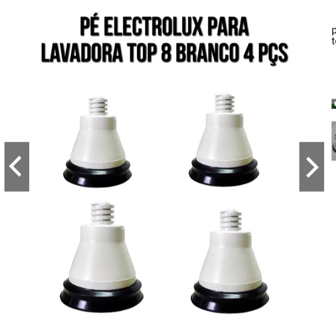 -PE eletrolux  para lavadora top 8 branco c/4peças