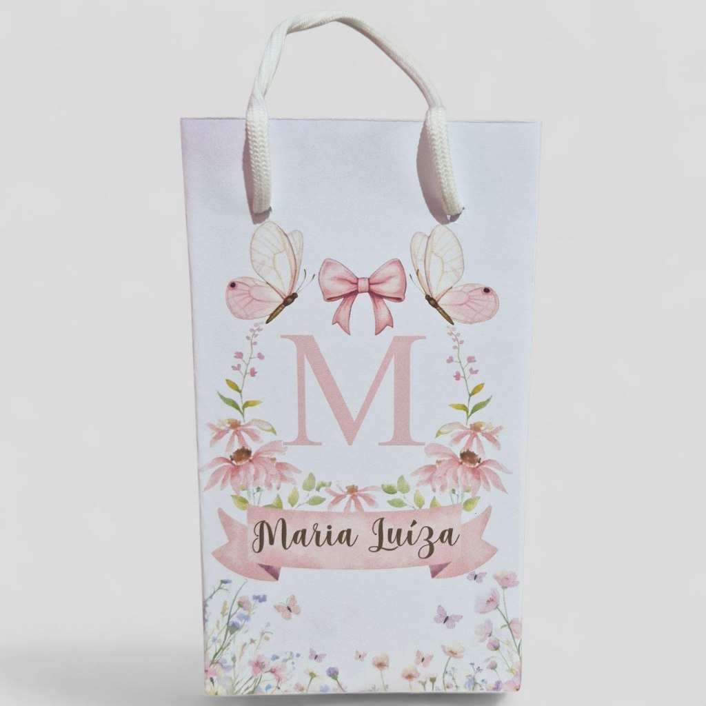 50 Sacolinha JARDM BORBOLETAS Personalizado Sacolinha Lembrancinha Aniversário JARDIM PEGUE E MONTE